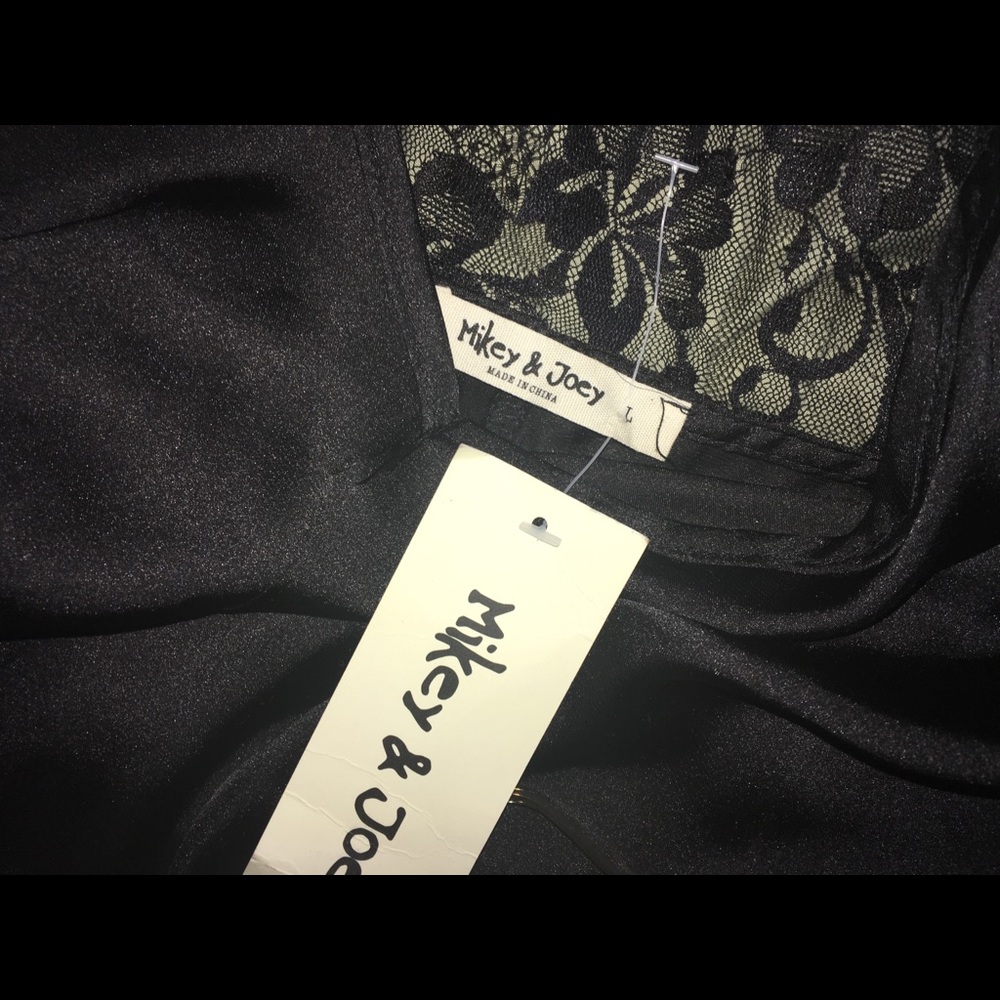 Black satin tank